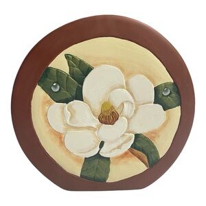 Hand Carved and Painted Magnolia flower vase by a retired Sailor age 85 from GA